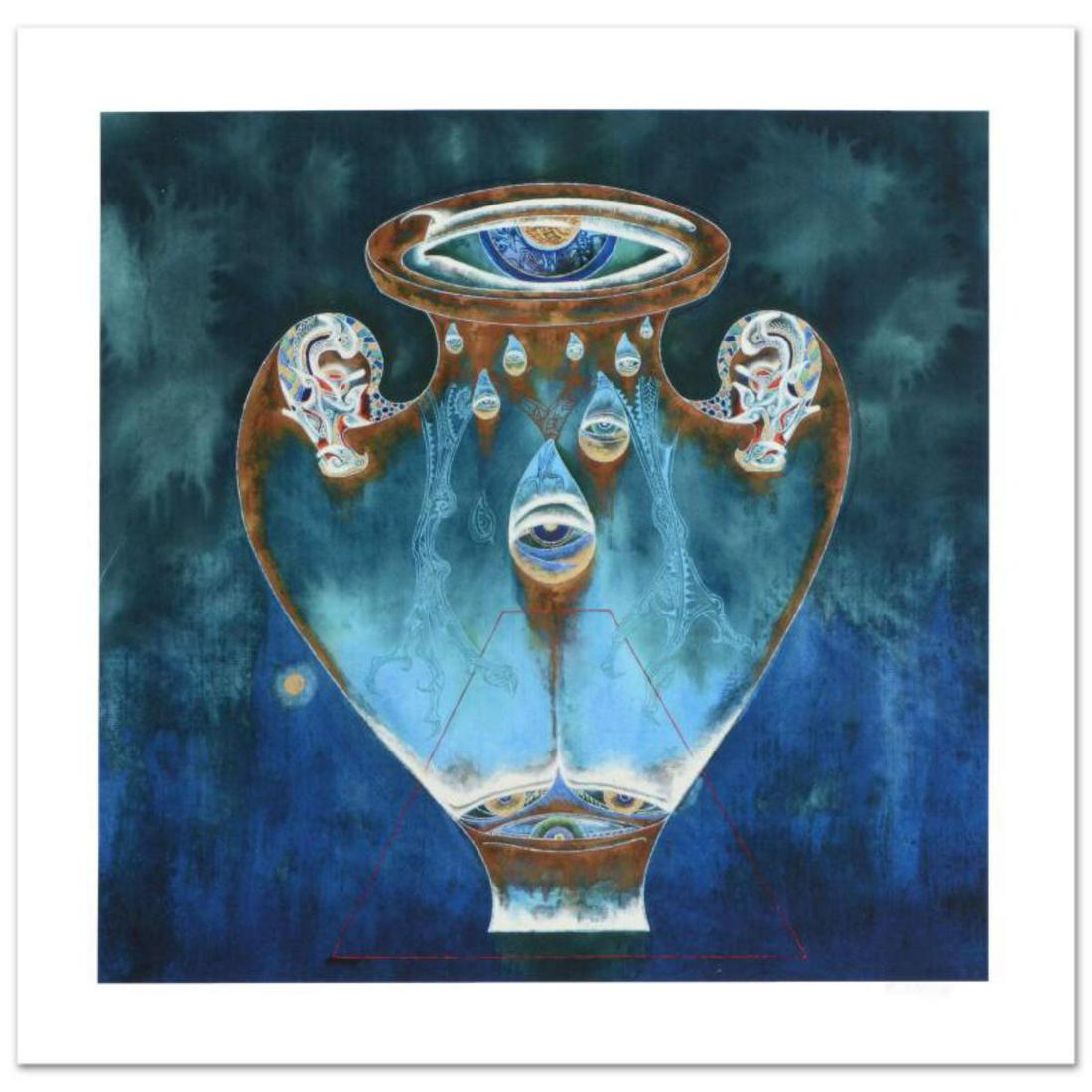 Lu Hong, "Aquarius" Limited Edition Giclee, Numbered: The zodiac is a phenomenological study, formed by coordination between 12 specific constellations in space and birth of one specific human being in time, contrasting 12 signs that guide the meditation