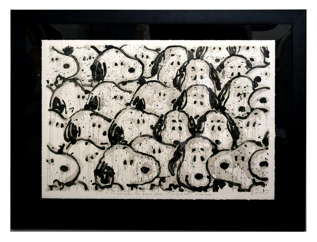 Tom Everhart- Hand Pulled Original Lithograph "Crashing: Artist: Tom Everhart. Medium: Hand Pulled Original Lithograph. Title: Crashing the Party. Size (Unframed): 31" x 46". Size (Framed): 43.5" x 58". Limited Edition: Numbered PP2/3. Certificate of Authen
