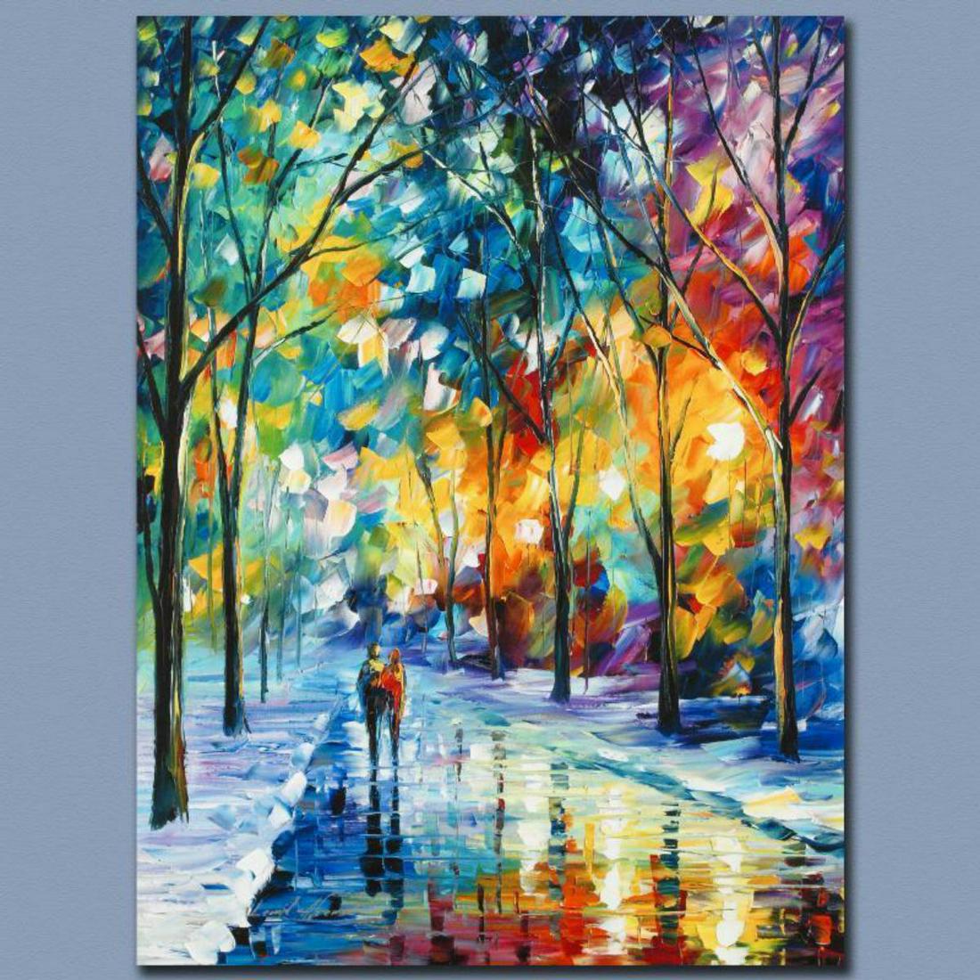 Leonid Afremov (1955-2019) "Under the Gaze" Limited: Leonid Afremov's (1955-2019) masterful use of color and texture make his paintings unique collectibles that are sure to brighten any wall. "Under the Gaze" is a limited edition giclee on canvas. The p