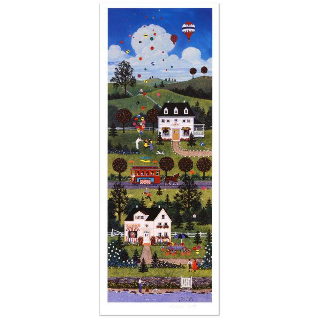 "Summer Sparkle" Limited Edition Lithograph by Jane: Cozy, down-home images of a bygone era when life was simpler - this is the feeling captured in the creations of one of the world's most recognized artists. "Summer Sparkle" is a limited edition lithog