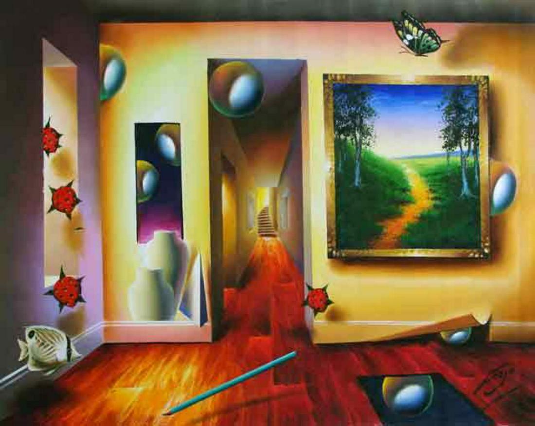 Ferjo "DREAMLIKE CORRIDOR" Giclee on Canvas: Artist: Ferjo. Medium: Giclee on Canvas. Title: DREAMLIKE CORRIDOR. Size: 9" x 12". Signed and numbered by the artist.