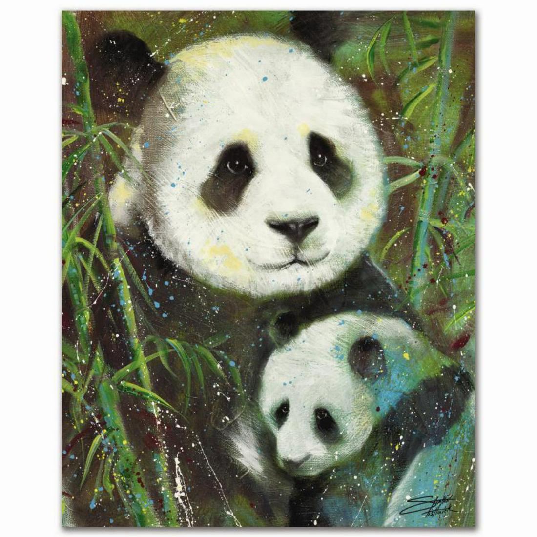 "Love" Limited Edition Giclee on Canvas by Stephen: With bright colors and expressive lines, Stephen Fishwick puts a unique spin on pop culture portraits. "Love" is a limited edition giclee on stretched canvas, numbered and bears the artist's authorize