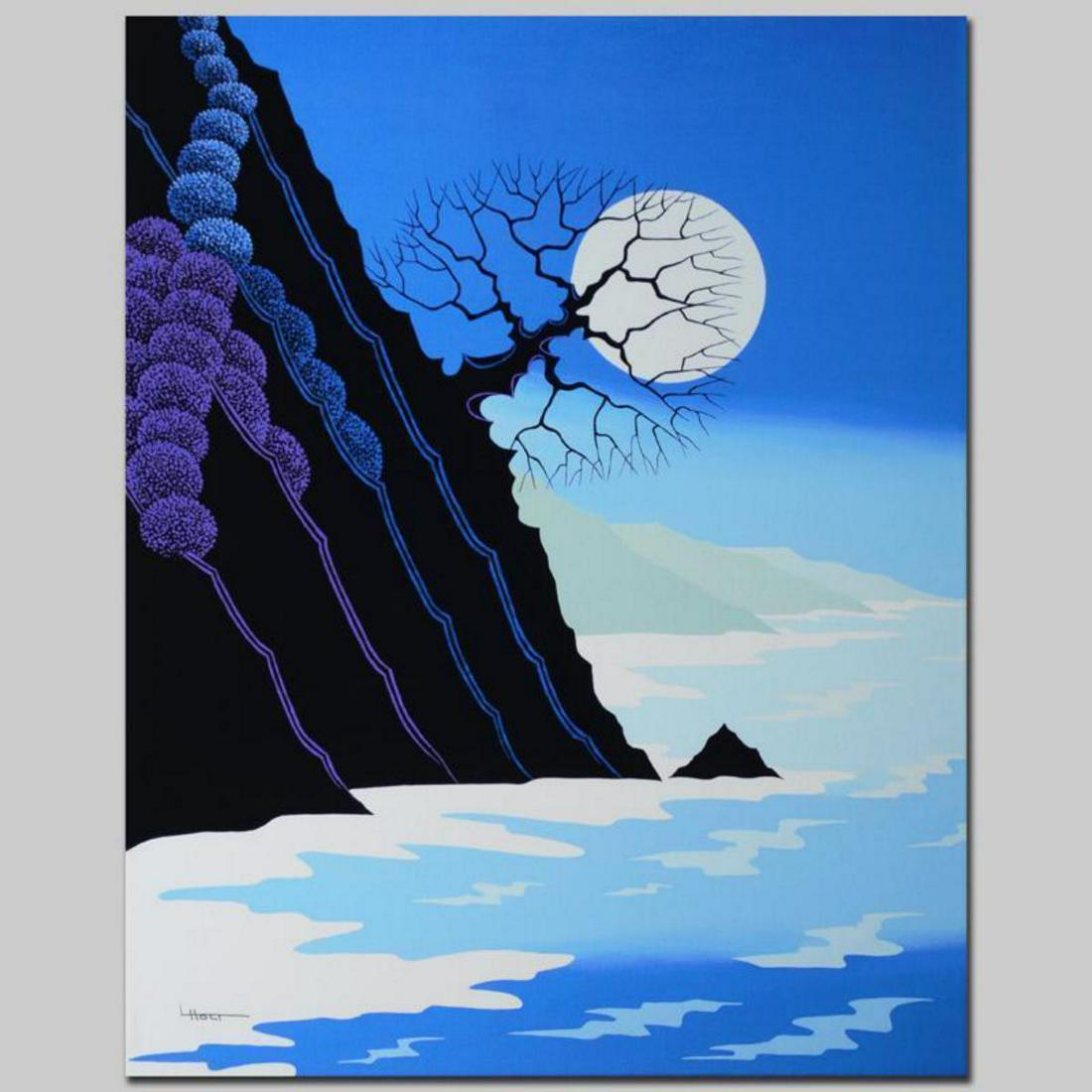 "Dark Shadows" Limited Edition Giclee on Canvas by: Larissa Holt, a student of distinguished artist Eyvind Earle(1916-2000), uses bold colors and breathtaking scenery to create images of Nature in her own unique style. "Dark Shadows" is a limited editi