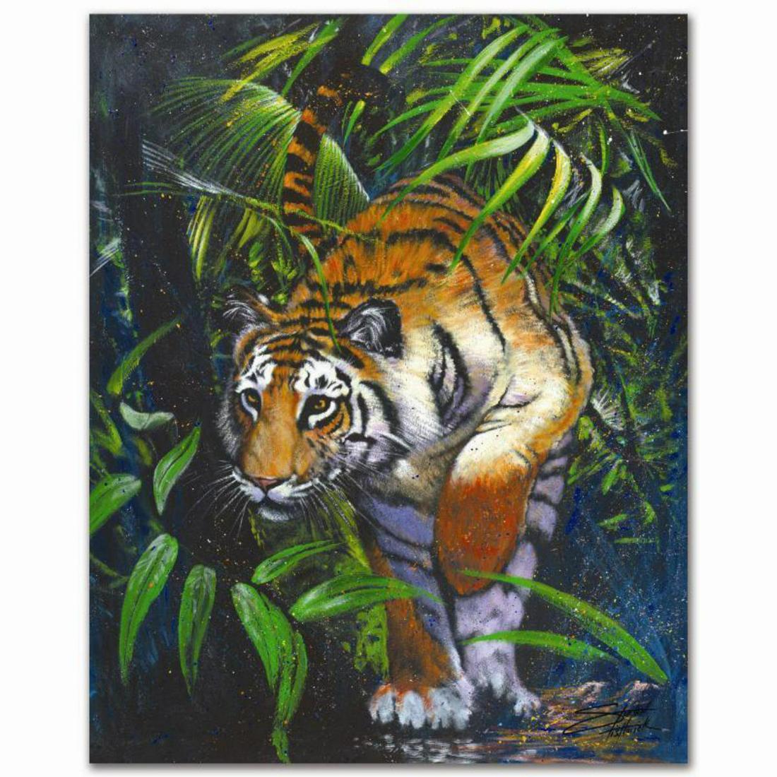 "En La Casa" Limited Edition Giclee on Canvas by: With bright colors and expressive lines, Stephen Fishwick puts a unique spin on pop culture portraits. "En La Casa" is a limited edition giclee on stretched canvas, numbered and bears the artist's aut