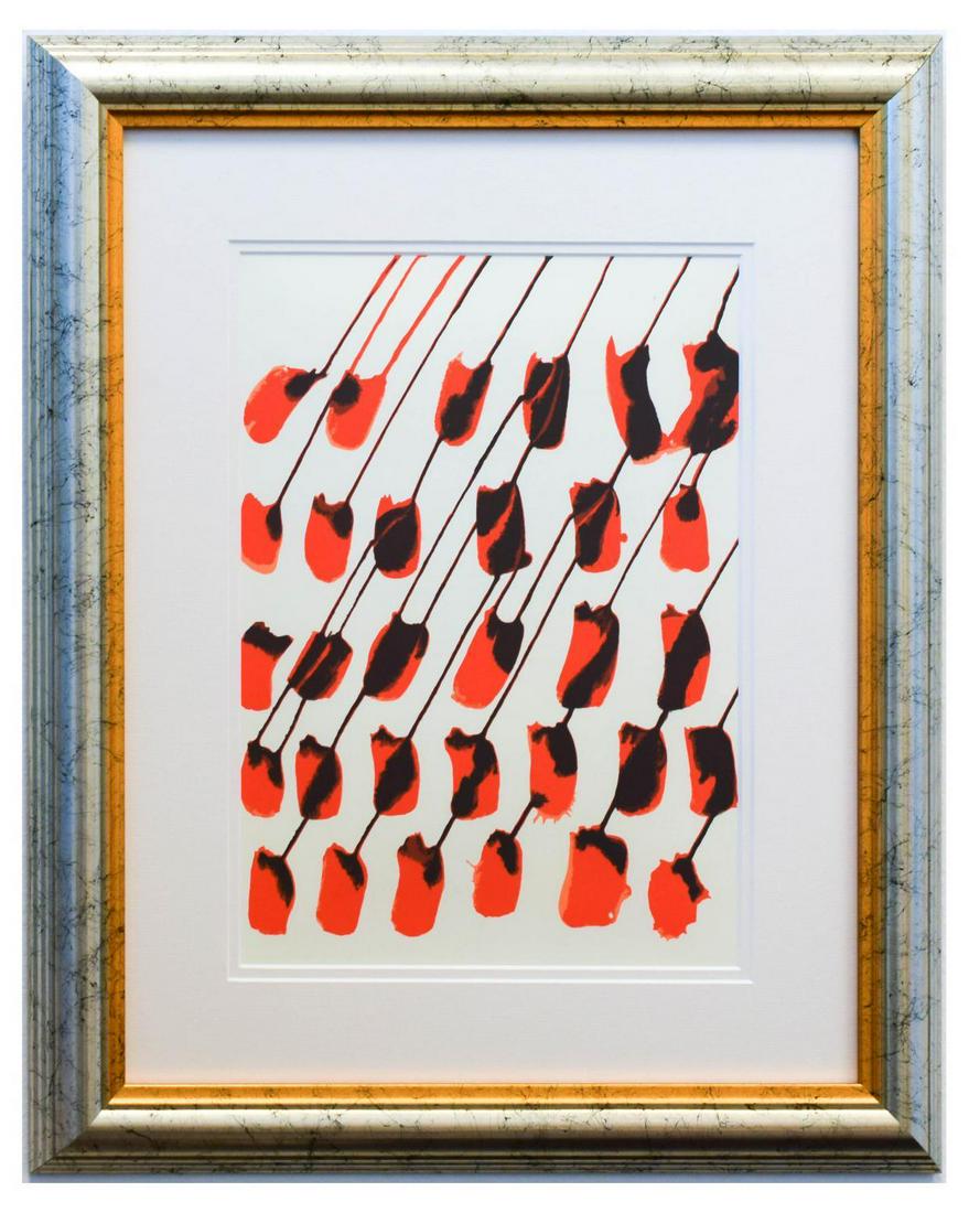 Alexander Calder- Lithograph "DLM156 - Composition: Artist: Alexander Calder. Medium: Lithograph. Title: DLM156 - Composition taches rouges. Size (Unframed): 15" x 11". Certificate of Authenticity: Is included. Additional: Year : 1966. Reference# 11938