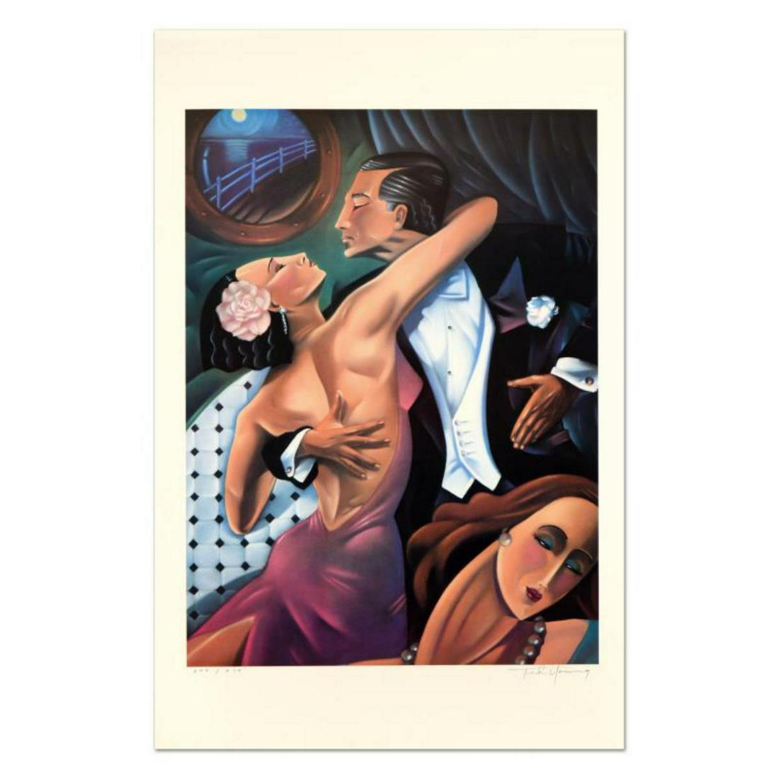 Ted Young, "Dancer (Tango)" Limited Edition Lithograph,: "Dancer (Tango)" is a limited edition lithograph on paper by Ted Young, numbered and hand signed by the artist. Measures approx. 23" x 35" (with border), 20" x 28" (image). Reference #: 219226.