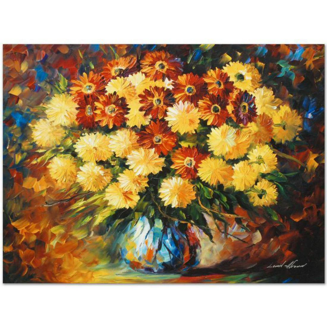 Leonid Afremov (1955-2019) "Evening Mood" Limited: Leonid Afremov's (1955-2019) masterful use of color and texture make his paintings unique collectibles that are sure to brighten any wall. "Evening Mood" is a limited edition giclee on canvas. The pie