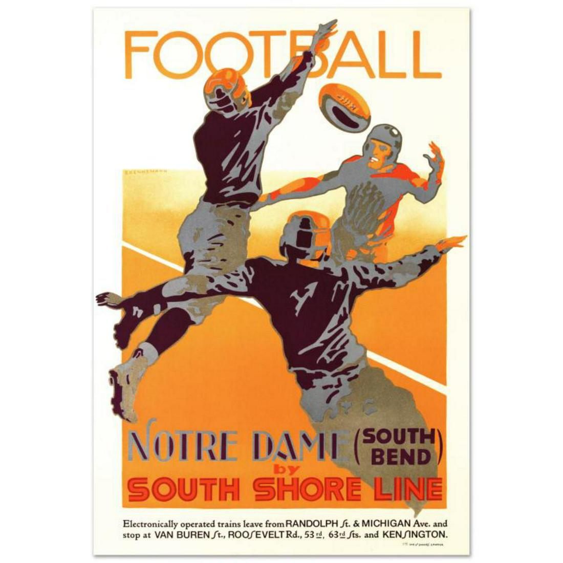 "Notre Dame" Hand Pulled Lithograph by the RE Society,: "Notre Dame" is a hand pulled lithograph on paper by the RE Society, image originally by Otto Brennemann. Includes Certificate of Authenticity! Measures approx. 22" x 32" (image). Reference #: 202803.