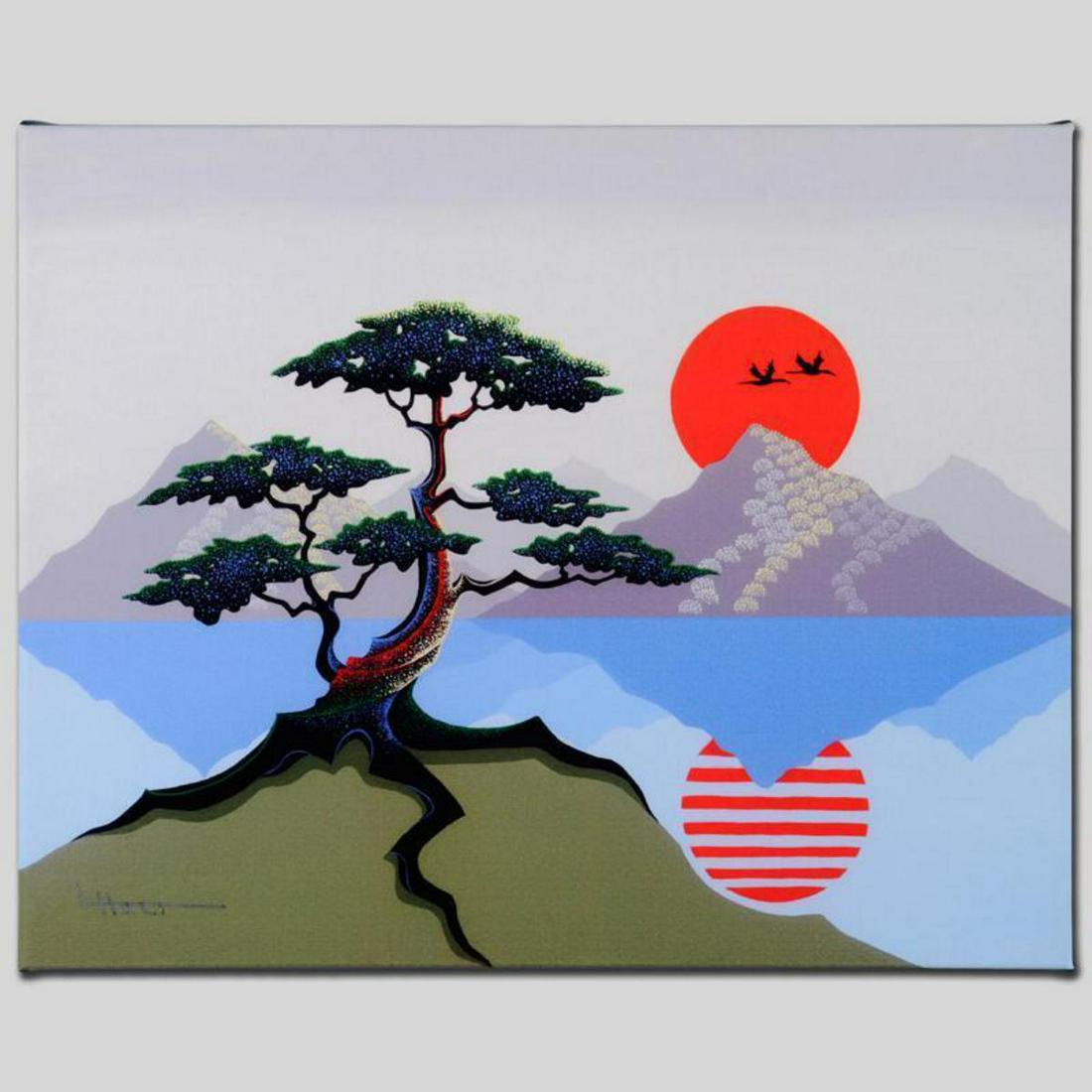 "Tranquility Sea" Limited Edition Giclee on Canvas by: Larissa Holt, a student of distinguished artist Eyvind Earle(1916-2000), uses bold colors and breathtaking scenery to create images of Nature in her own unique style. "Tranquility Sea" is a limited ed