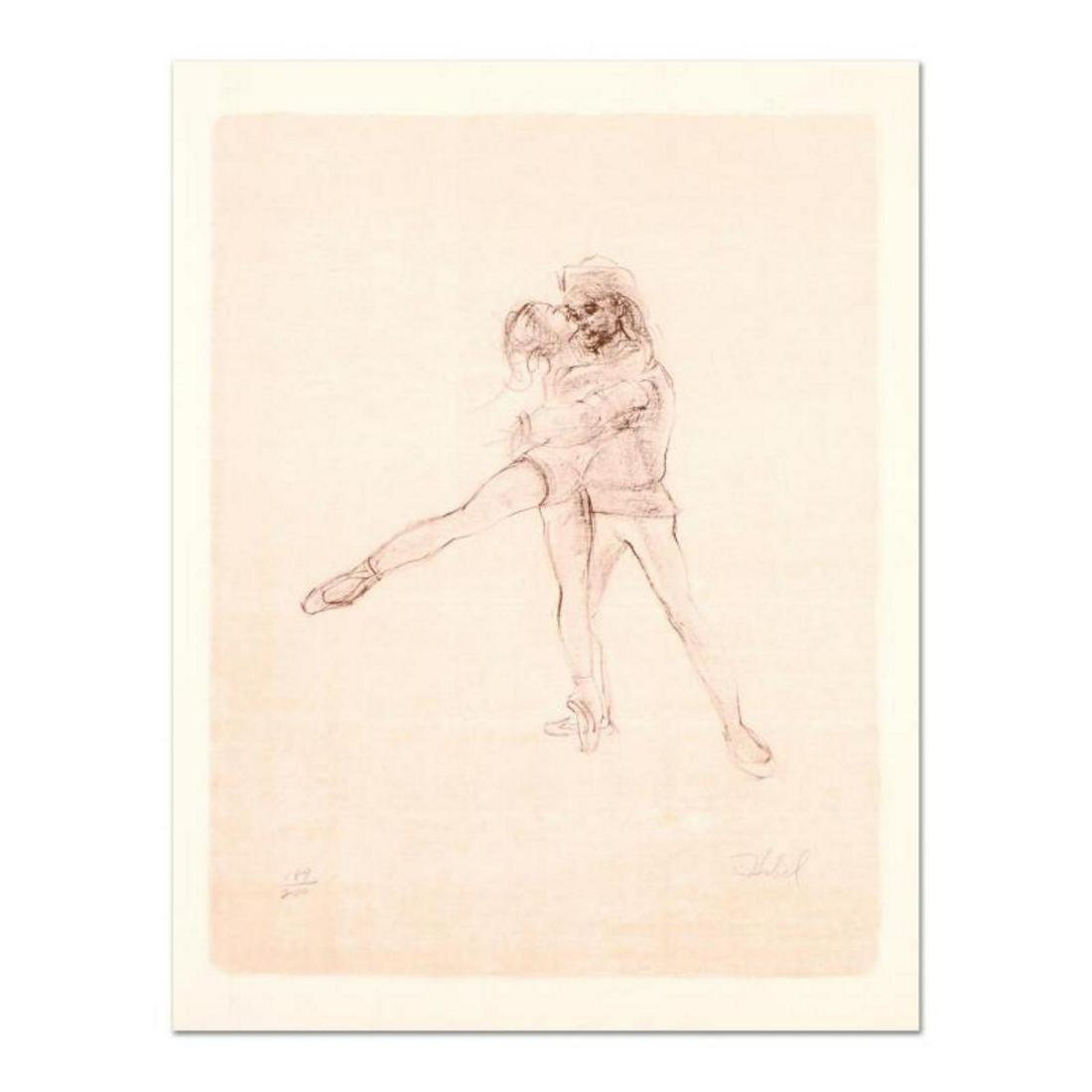Edna Hibel (1917-2014), "Pas De Deux" Limited Edition: "Pas de Deux" is a limited edition lithograph on paper by Edna Hibel (1917-2014), numbered and hand signed by the artist. Includes Certificate of Authenticity. Measures approx. 12.5" x 16.5" (border),