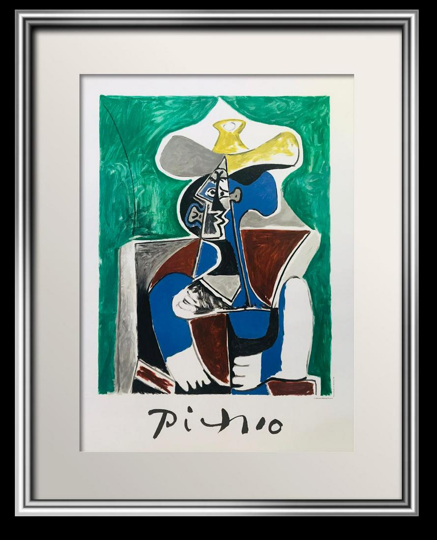 Pablo Picasso (1881-1973)- Original Lithograph Custom: Artist: Pablo Picasso (1881-1973). Medium: Original Lithograph. Size approx. (Unframed): 21.5" x 26.5". Custom Framed and ready to Hang. Frame Size: approx. 30x40". Additional: This piece comes from a