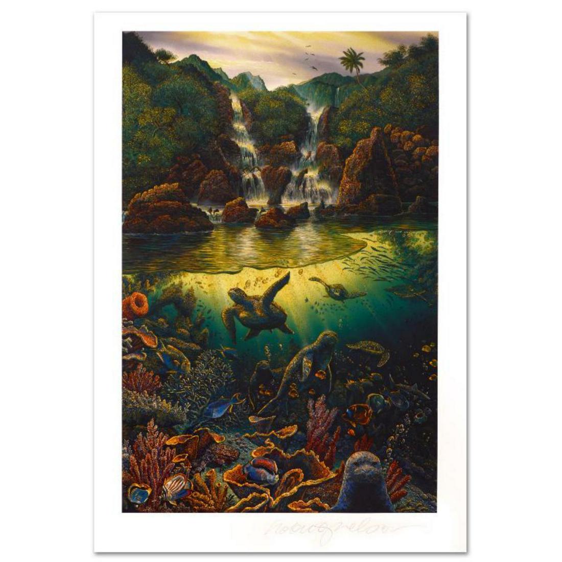 "Viridian Overture" Limited Edition Mixed Media by: Captivating audiences worldwide, Nelson dazzles all with his incredible use of color and depth. "Viridian Overture" is a limited edition mixed media on paper, numbered and hand signed by the artist! I