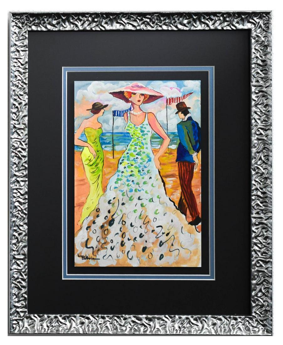Patricia Govezensky- Original Watercolor "Lea": Artist: Patricia Govezensky. Medium: Original Watercolor. Title: Lea. Size (Unframed): 11" x 7.5". Size (Framed): 19" x 15.5". Certificate of Authenticity: From the publisher. Reference# 11812.