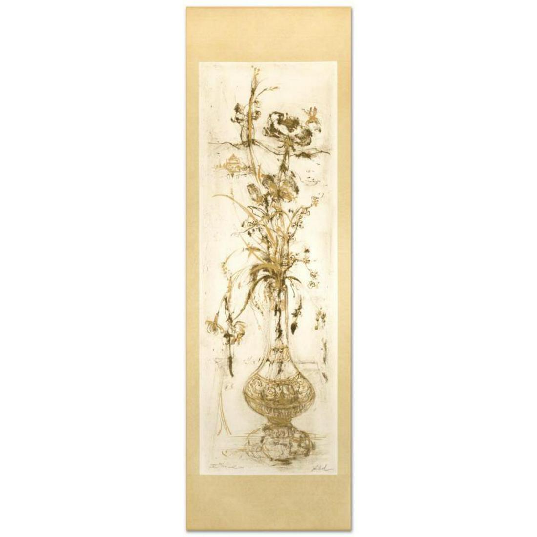 "Eastern Blossoms" Limited Edition Lithograph by Edna: "Eastern Blossoms" is a limited edition lithograph on deluxe Japon paper, numbered and hand signed by Edna Hibel (1917-2014). Includes Certificate of Authenticity! Measures approx. 12" x 38" (with bor