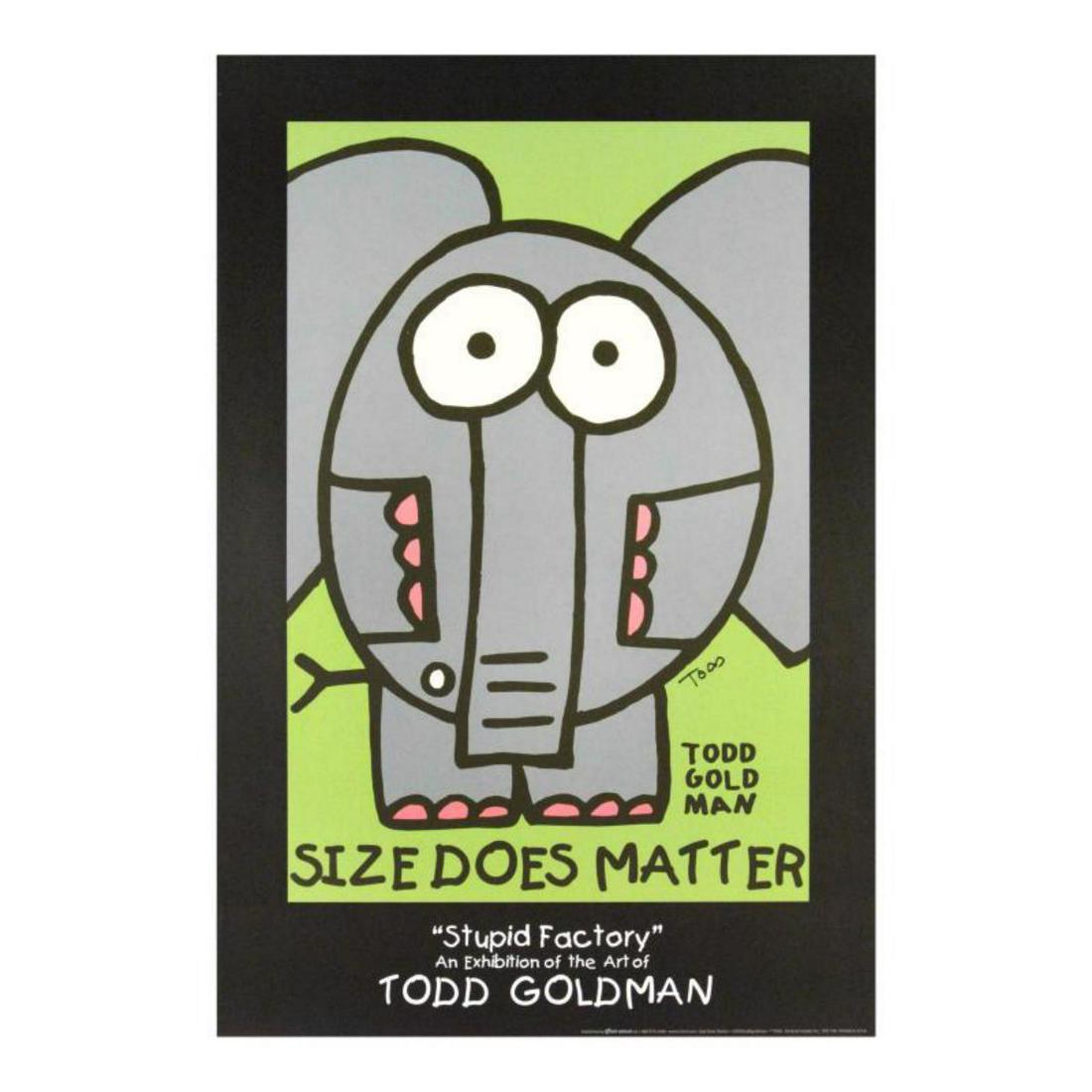 "Size Does Matter" Fine Art Litho Poster Hand Signed by: ADD THE IRREVERENT ARTWORK OF WORLD-RENOWNED ARTIST TODD GOLDMAN TO YOUR COLLECTION! Pop artist Todd Goldman is known all across the globe for his whip-smart and wickedly funny puns and pictures! "Siz