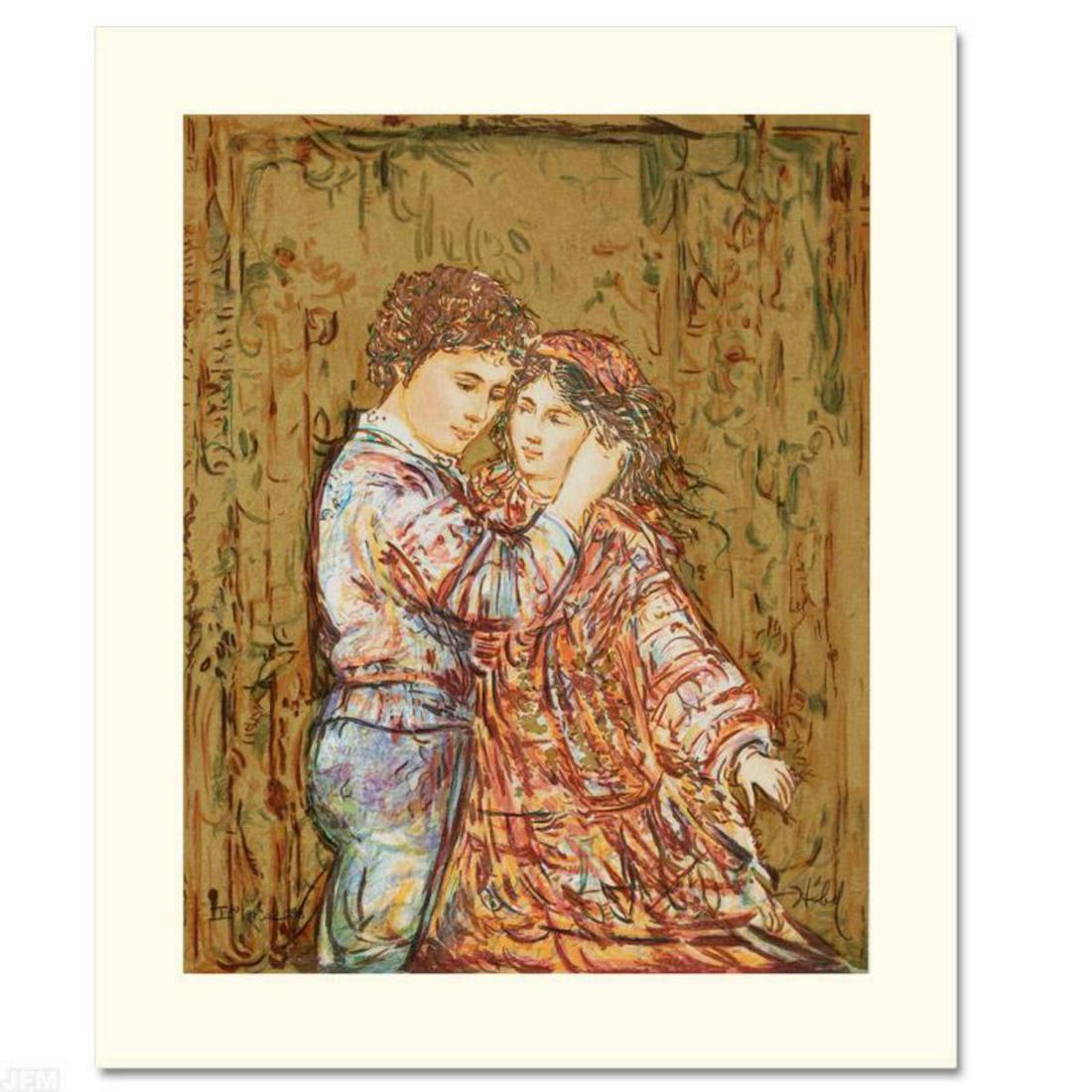 "Interlude" Limited Edition Serigraph by Edna Hibel: "Interlude" is a limited edition serigraph on paper, numbered and hand signed by Edna Hibel (1917-2014). Includes Certificate of Authenticity! Measures approx. 15" x 20.5" (with border), 12" x 15" (im