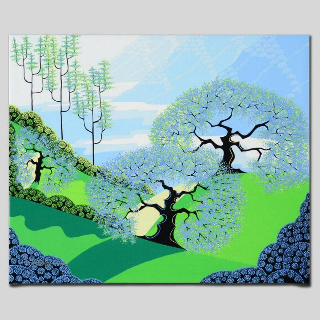 "Spring" Limited Edition Giclee on Canvas by Larissa: Larissa Holt, a student of distinguished artist Eyvind Earle(1916-2000), uses bold colors and breathtaking scenery to create images of Nature in her own unique style. "Spring" is a limited edition gic