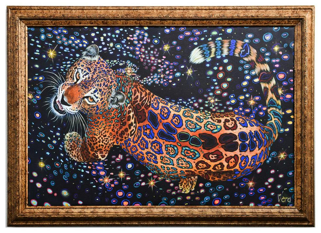 Vera V. Goncharenko- Original Giclee on Canvas "Strong: Artist: Vera V. Goncharenko. Medium: Original Giclee on Canvas. Title: Strong Tiger. Size (Unframed): 24" x 36". Size (Framed): 29" x 42". Certificate of Authenticity: From the publisher. Reference# 1