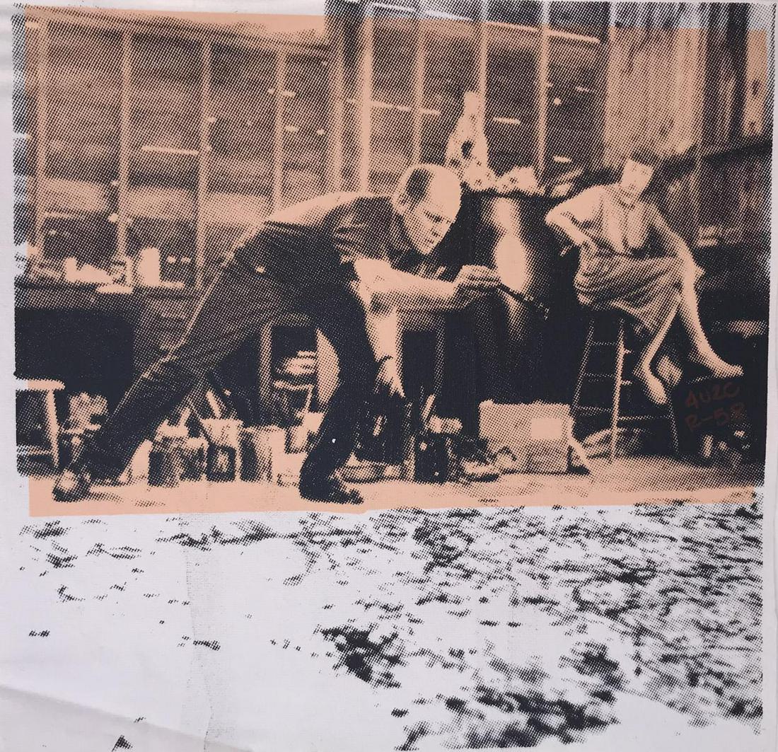 Ringo, "Jackson Pollock At Work": Ringo, "Jackson Pollock At Work" One-of-a-Kind Hand-Pulled Silkscreen on Canvas, Hand Signed List Price: $1,200.00