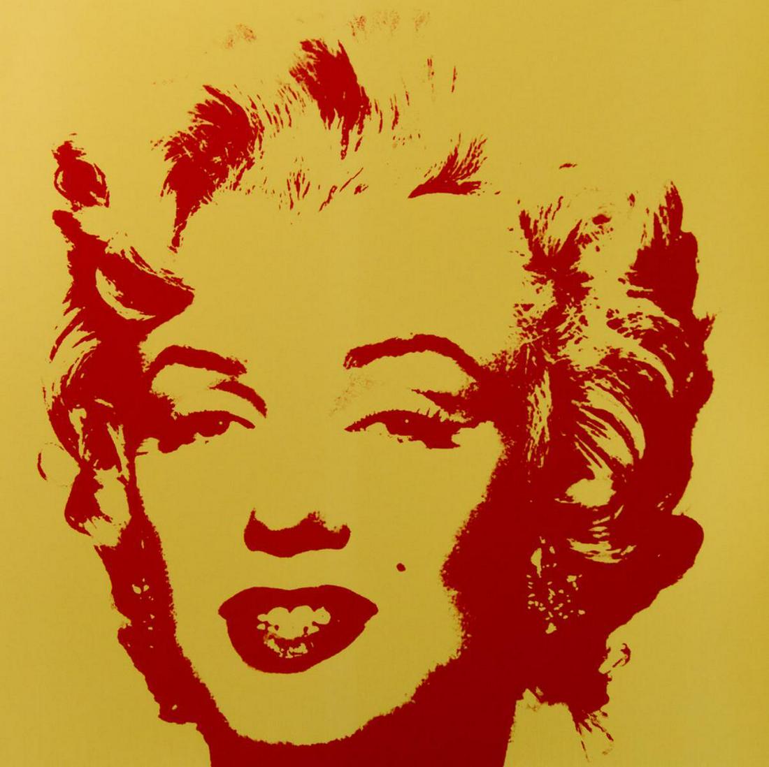 Andy Warhol- Silk Screen "Golden Marilyn 11.40": Artist: Andy Warhol. Medium: Silk Screen. Title: Golden Marilyn 11.40. Size (Unframed): 36" x 36". Additional: The piece is stamped in blue on the back with "Published by Sunday B. Morning" and "fill