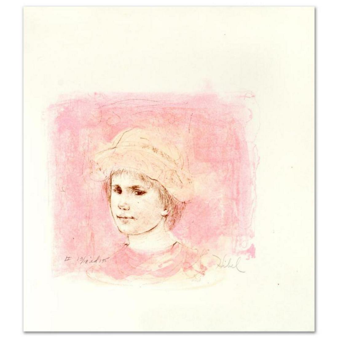 "Alberto" Limited Edition Lithograph by Edna Hibel: "Alberto" is a limited edition lithograph on paper, numbered and hand signed by Edna Hibel (1917-2014). Includes Certificate of Authenticity! Measures approx. 14" x 15" (border) 9.5" x 9" (image). Ref