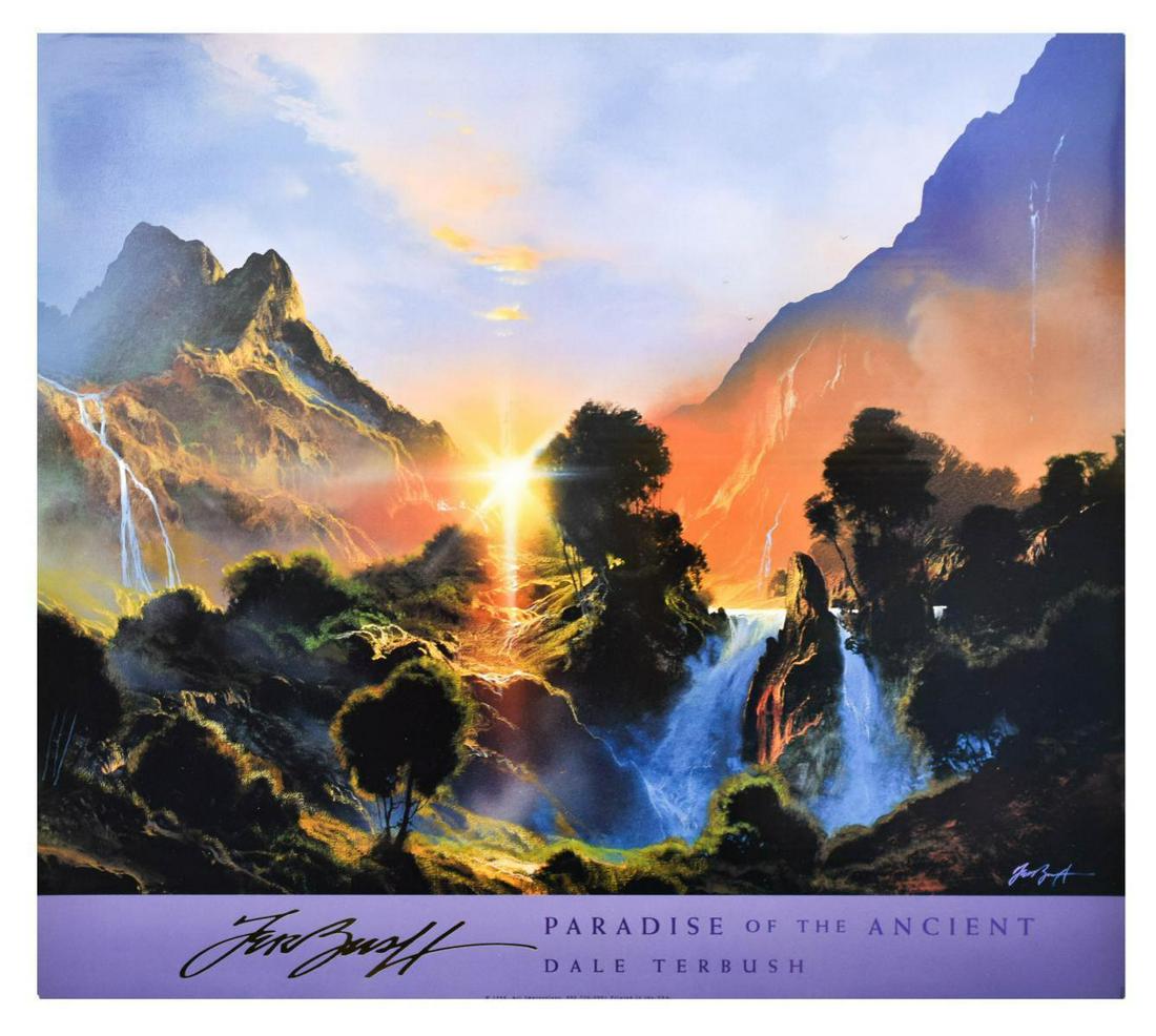 Dale Terbush- Lithographic Print Poster "Paradise of: Artist: Dale Terbush. Medium: Lithographic Print Poster. Title: Paradise of the Ancient. Size (Unframed): 27" x 30".
