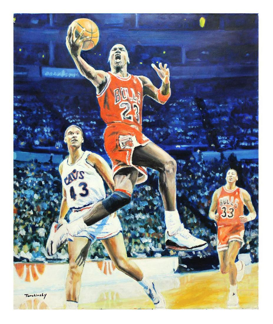 Dimitry Turchinsky- Original Oil on Canvas "Jordan Vs. (1 of 3)