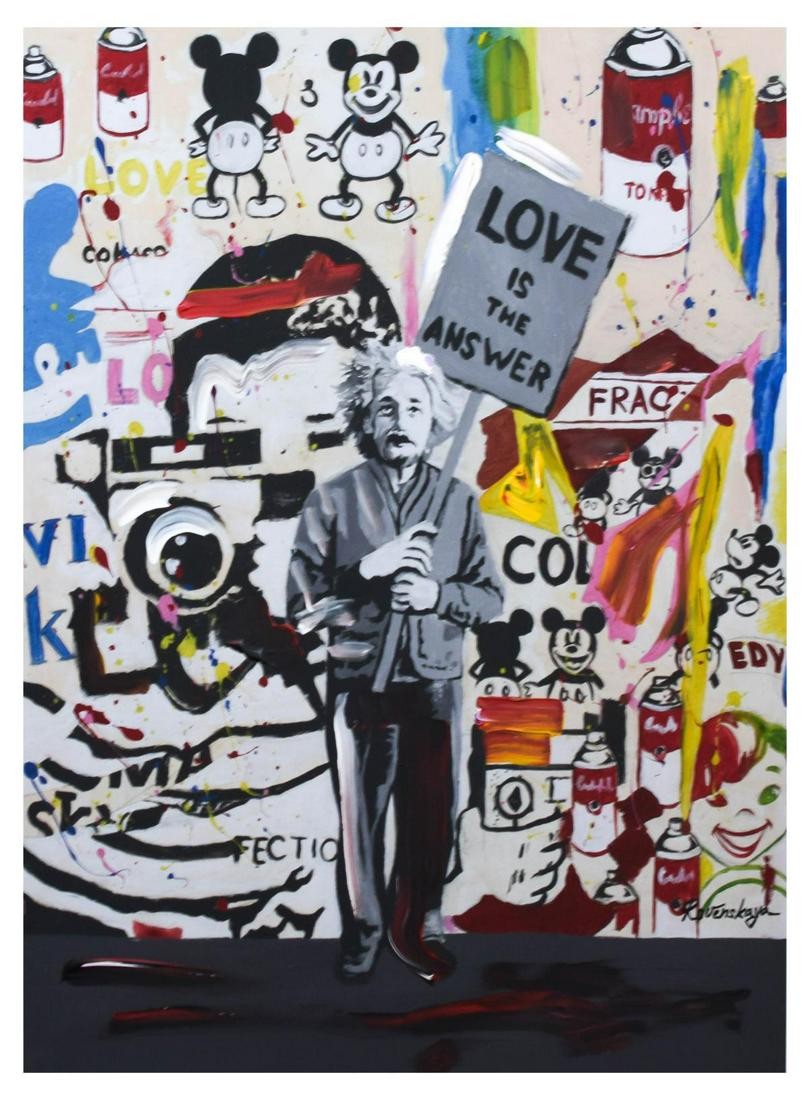 Nastya Rovenskaya- Mixed Media "Einstein's Placard" (1 of 1)