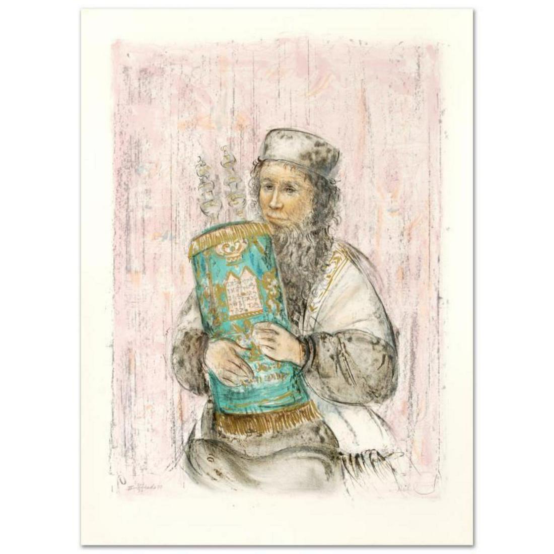 "Israeli Rabbi" Limited Edition Lithograph by Edna: "Israeli Rabbi" is a limited edition lithograph on paper, numbered and hand signed by Edna Hibel (1917-2014). Includes Certificate of Authenticity! Measures approx. 22" x 30" (with border), 18.5" x 26