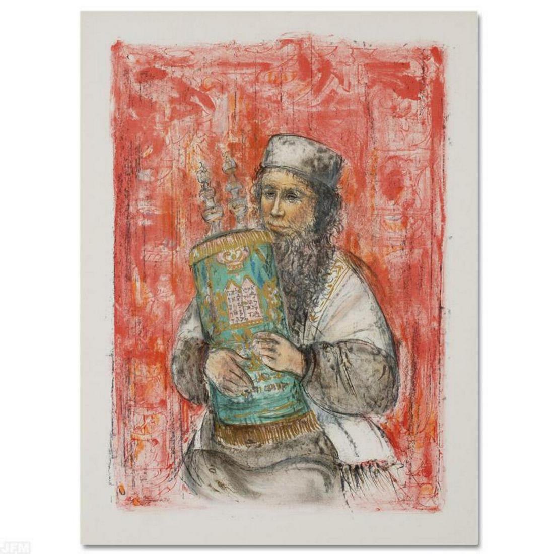 "Israeli Rabbi" Limited Edition Lithograph by Edna: "Israeli Rabbi" is a limited edition lithograph on paper, numbered and hand signed by Edna Hibel (1917-2014). Includes Certificate of Authenticity! Measures approx. 22" x 30" (with border), 18" x 25" 