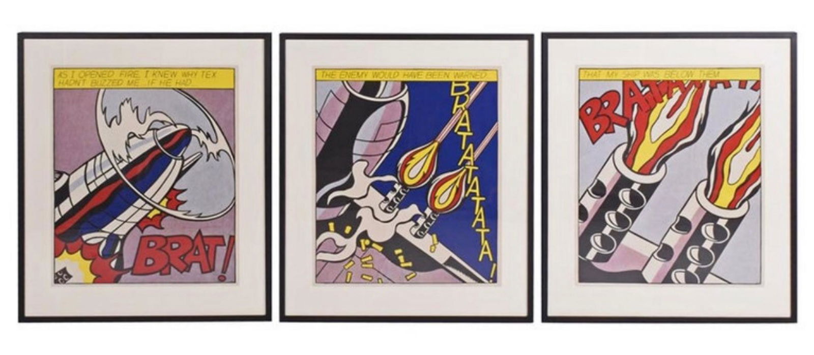 Roy Lichtenstein "As I Opened Fire" Lithograph Printed (1 of 2)