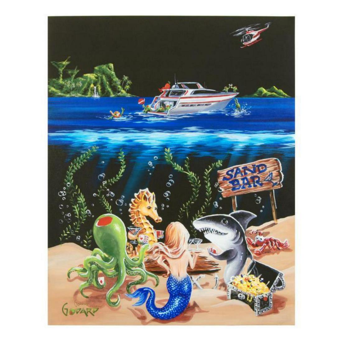 Michael Godard "Sand Bar I" Limited Edition Giclee on: "Sand Bar I" is a numbered limited edition giclee on canvas by Michael Godard bearing the artist's authorized signature. This piece is gallery wrapped and includes a Certificate of Authenticity. Measu