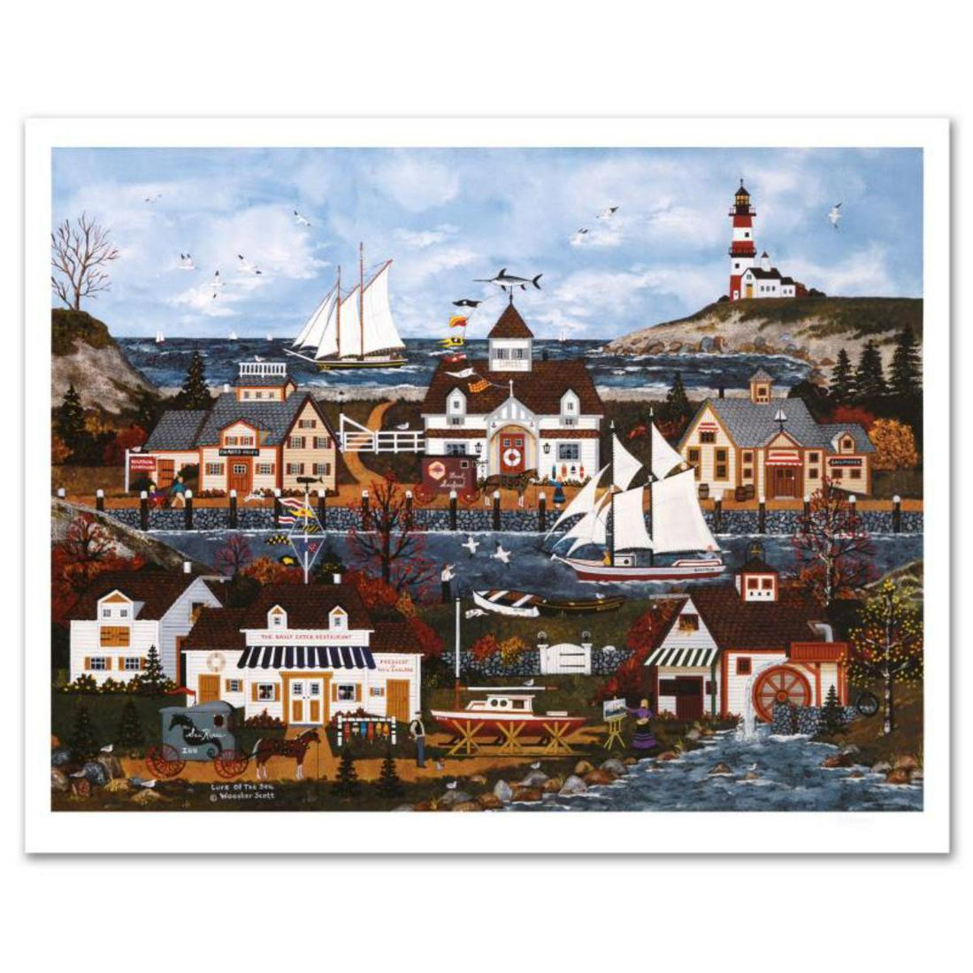 "Lure of the Sea" Limited Edition Lithograph by Jane: Cozy, down-home images of a bygone era when life was simpler - this is the feeling captured in the creations of one of the world's most recognized artists. "Lure of the Sea" is a limited edition litho