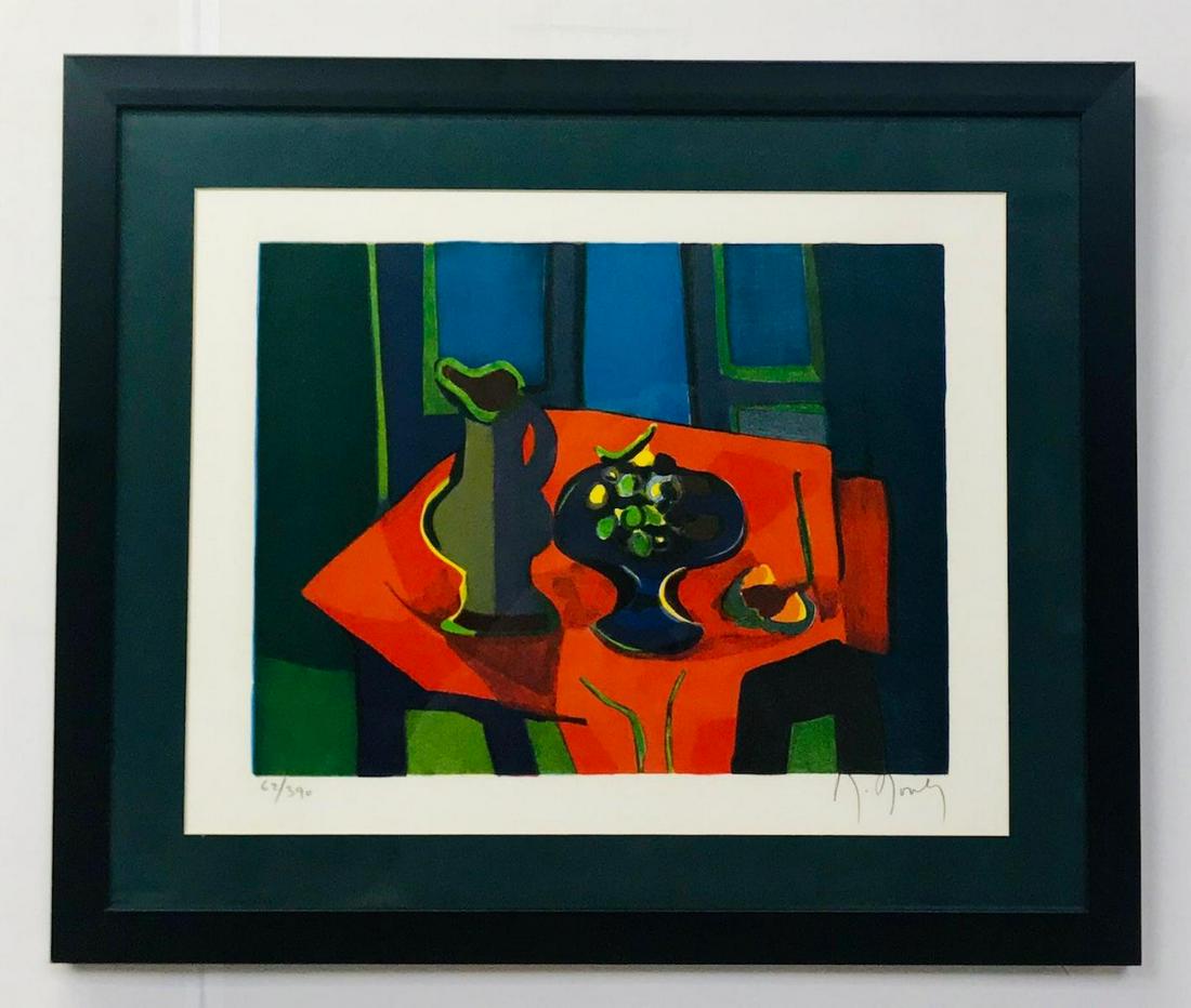 Marcel Mouly Lithograph on paper HS&N: Artist: Marcel Mouly. Medium: Lithograph on paper. Hand Signed and numbered. Framd Size: 16x19".