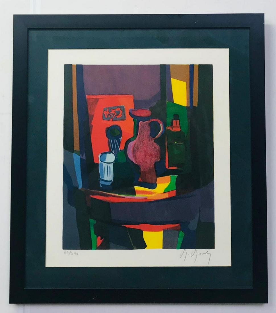 Marcel Mouly Lithograph on paper HS&N: Artist: Marcel Mouly. Medium: Lithograph on paper. Hand Signed and numbered. Framd Size: 16x19".