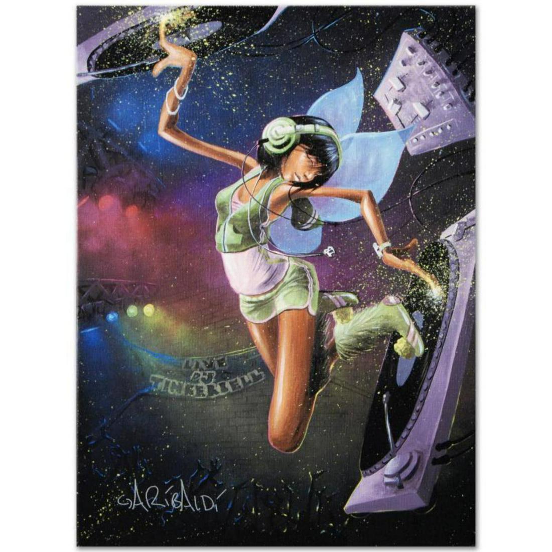 "Tinkerbell" Limited Edition Giclee on Canvas by David: Combining his passions for music and art, David Garibaldi creates visual poetry "Tinkerbell" is a limited edition giclee on stretched canvas, CC numbered from the miniature series and bearing the arti