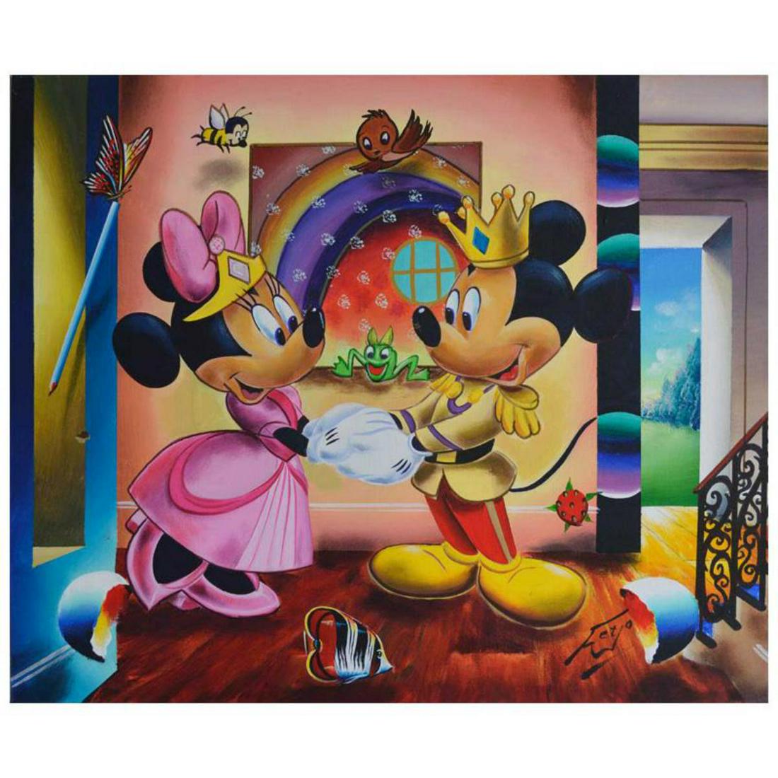 Ferjo, "Royal Love" Original Painting on Canvas, Hand: "Royal Love" is an original painting, oil on canvas, by Ferjo. Hand signed by the artist, this piece comes with a letter of authenticity. Measures approx. 20" x 24" (image).