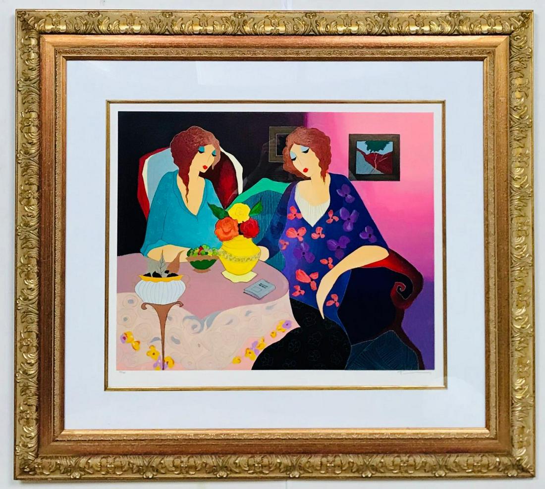 Itzchak Tarkay Limited Edition Serigraph: Artist: Itzchak Tarkay. Medium: Limited Edition Serigraph. Hand Signed and Numbered. Custom Framed. COA included. Framed Size: 30x36".