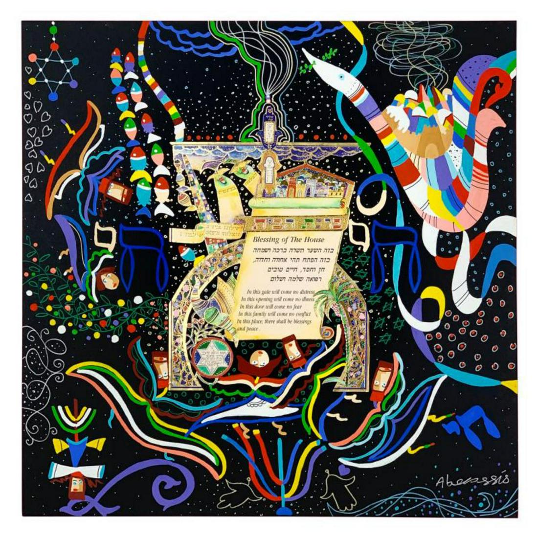 Raphael Abecassis Mixed Media Original; Hand Signed and: This is a one-of-a-kind mixed media original painting on board by Raphael Abecassis. It is hand signed and comes with a certificate of aithenticity. Measures approximately 15.5" x 15.5". Reference #: 