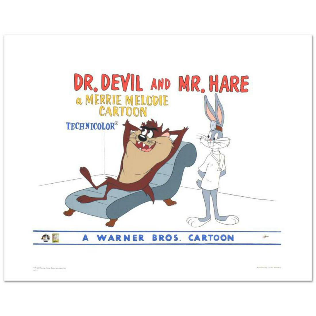 "Dr. Devil & Mr. Hare" Limited Edition Giclee from: "Dr. Devil & Mr. Hare" is a limited edition giclee on paper from Warner Bros., numbered with hologram seal of Authenticity. This image was originally used as a "lobby card" displayed in theater lobbie
