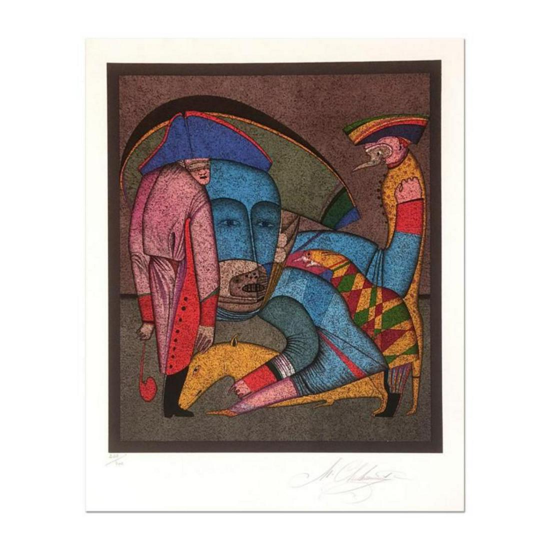 Mihail Chemiakin, Carnival Series: "Untitled 13": "Untitled 13" is a limited edition lithograph on paper from Mihail Chemiakin's Carnival Series, numbered and hand signed by the artist. Includes Certificate of Authenticity. Measures approx. 21" x 29.