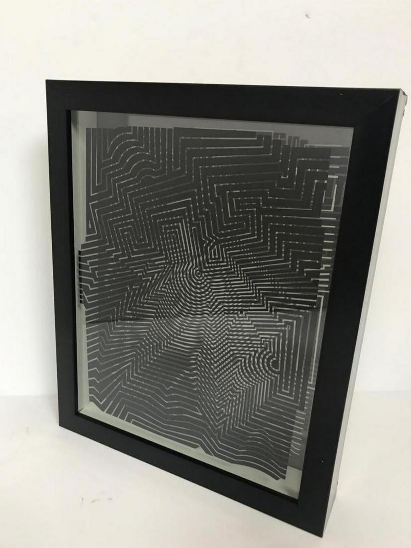 Victor Vasarely 3D Wall Sculpture/object: Victor Vasarely 3D Wall Sculpture/object . Measures 11x13x2 inches. 2 layers- Top layer printed on clear Lucite , bottom print on paper. From the portfolio Vasarely Cinetiques. Published by Edition Du