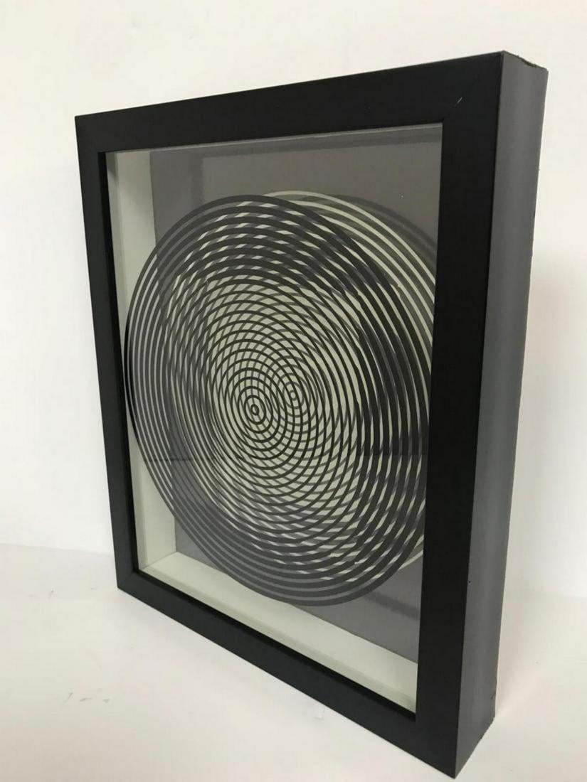 Victor Vasarely 3D Wall Sculpture/object: Victor Vasarely 3D Wall Sculpture/object . Measures 11x13x2 inches. 2 layers- Top layer printed on clear Lucite , bottom print on paper. From the portfolio Vasarely Cinetiques. Published by Edition Du