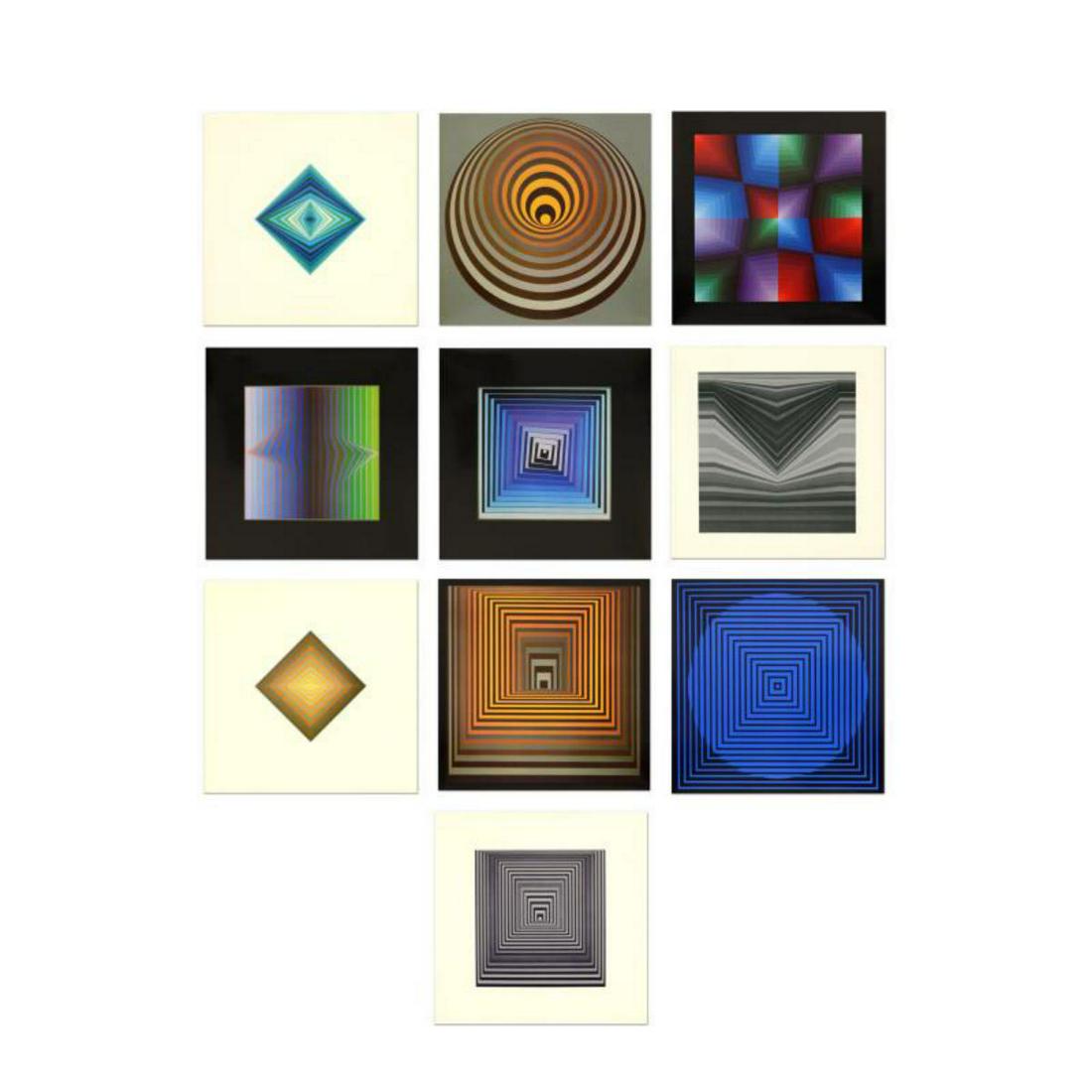 Victor Vasarely (1908-1997), "Vonal Portfolio" Includes: "Vonal Portfolio" includes 10 heliogravure prints on paper from the Editions du Griffon (1977) by Victor Vasarely (1908-1997). Each piece is titled and dated inverso. Each Piece measures approx. 10.5"