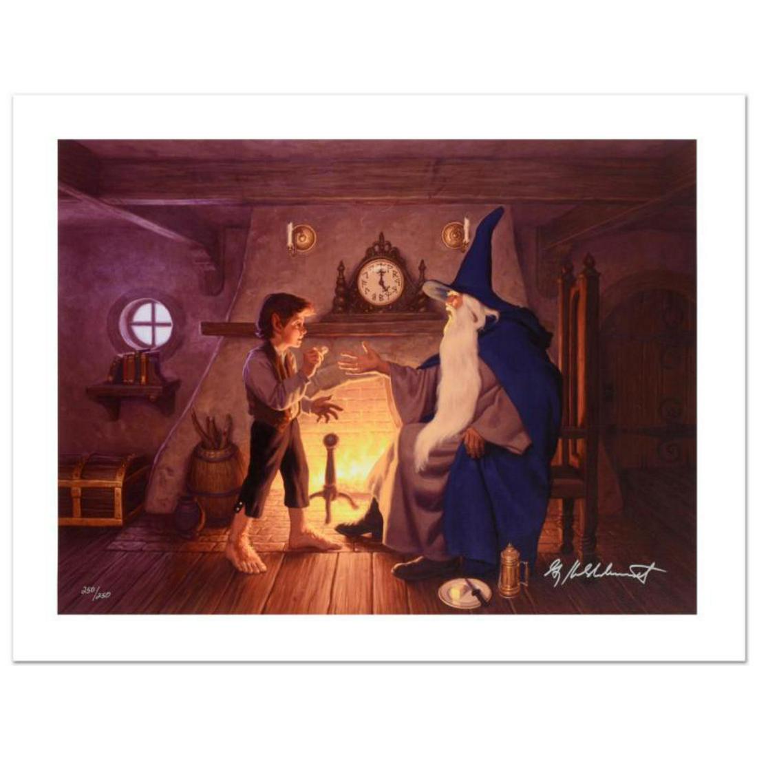 "The One Ring" Limited Edition Giclee on Canvas by The: Known world wide for their fantasy and science fiction illustrations, identical twin brothers Greg and Tim Hildebrandt created an abundance of fascinating artwork, most notably their illustration work