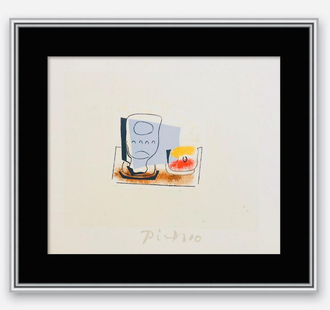 Pablo Picasso (1881-1973)- Original Lithograph Custom: Artist: Pablo Picasso (1881-1973). Medium: Original Lithograph. Size approx. (Unframed): 21.5" x 26.5". Custom Framed and ready to Hang. Frame Size: approx. 30x40". Additional: This piece comes from a