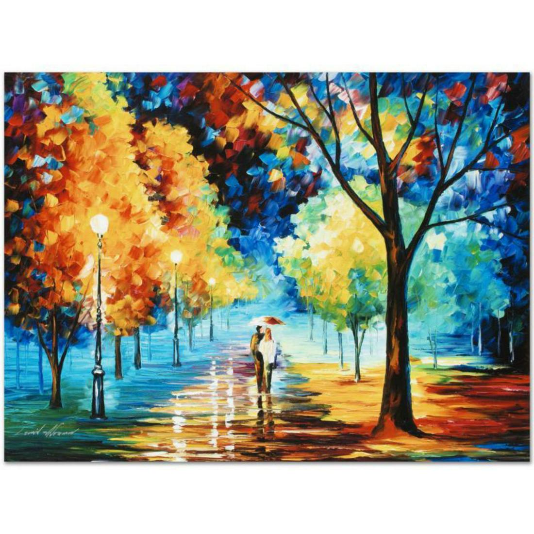 Leonid Afremov (1955-2019) "Night Alley" Limited: Leonid Afremov's (1955-2019) masterful use of color and texture make his paintings unique collectibles that are sure to brighten any wall. "Night Alley" is a limited edition giclee on canvas. The piec