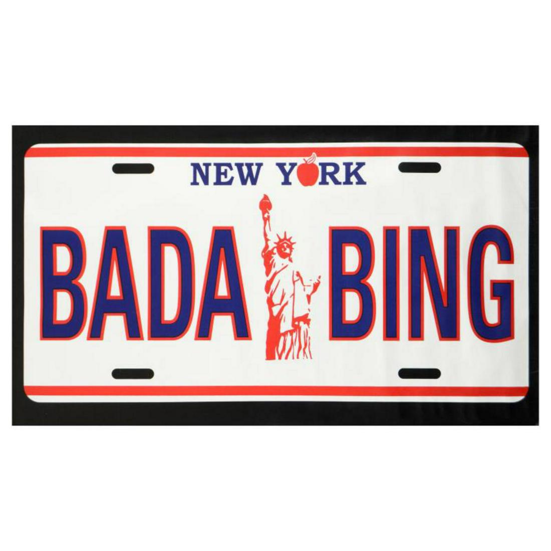 Steve Kaufman (1960-2010), "Bada Bing" Hand Pulled: "Bada Bing" is a hand pulled limited edition silkscreen on canvas by Andy Warhol protege Steve Kaufman (1960-2010). This piece is AP numbered 5/50 and hand signed inverso. Includes Certificate of Auth
