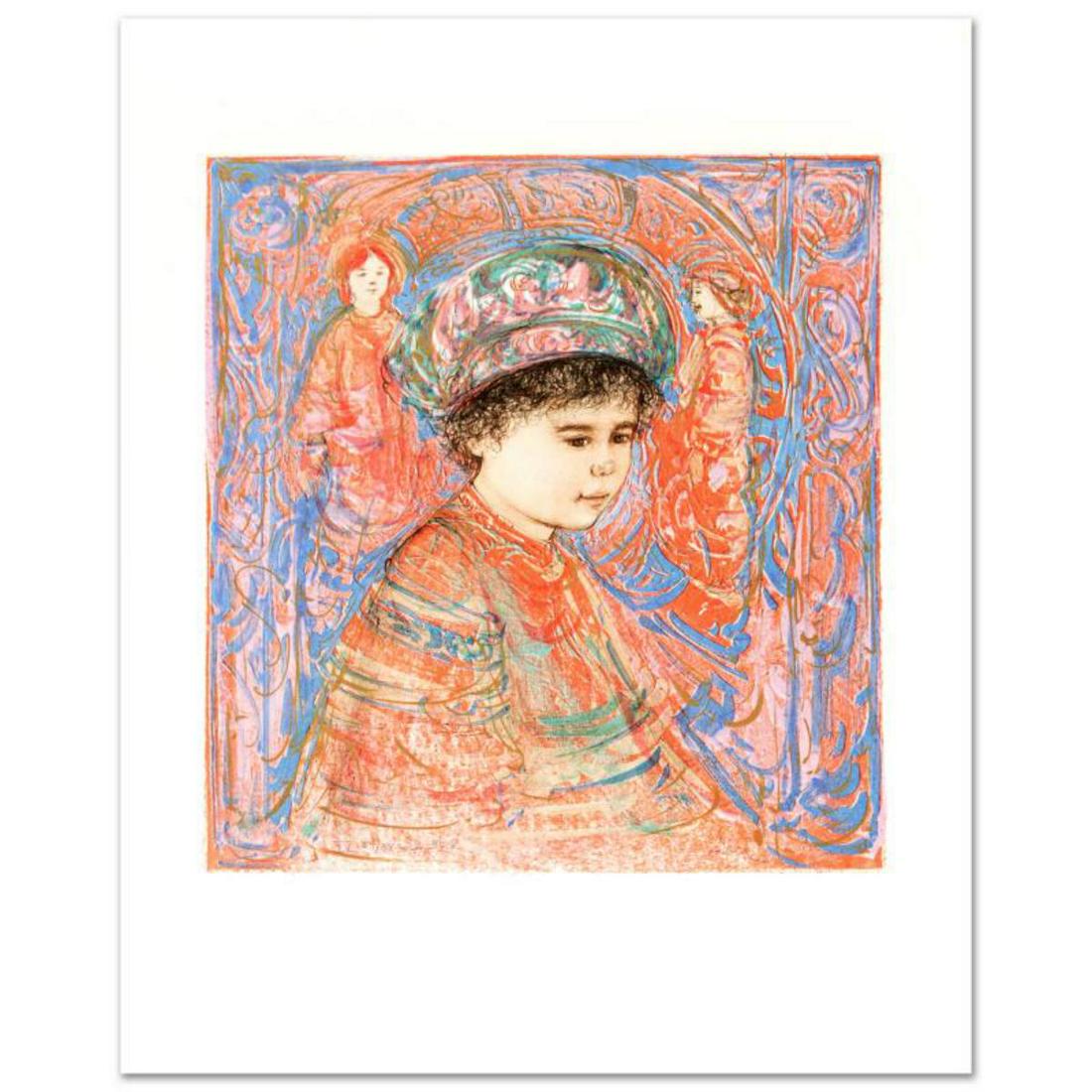 "Boy with Turban" Limited Edition Lithograph by Edna: "Boy with Turban" is a limited edition lithograph on paper, numbered and hand signed by Edna Hibel (1917-2014). Includes Certificate of Authenticity! Measures approx. 18" x 22" (with border), 14" x 15