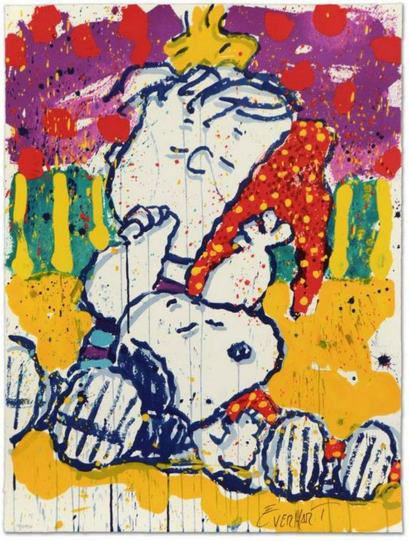 Tom Everhart- Hand Pulled Original Lithograph "Who: Artist: Tom Everhart. Medium: Hand Pulled Original Lithograph. Title: Who Placed the Wake Up Call. Size (Unframed): 30" x 22.5". Certificate of Authenticity: From the publisher. Reference# 12639.